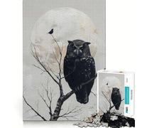 Owl And Bird on Branch 1000 Piece Jigsaw Puzzles for Adults Jigsaw Smart Game Together Fun Image Assembly Seasonal Gift (50x75cm)