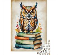 Owl And Book Jigsaw Puzzles for Adults Animal Puzzle Game 1000 Jigsaws Impossible Puzzle Home Decoration Gifts 1000pcs (75x50cm)