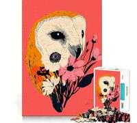 Owl And Flowers Jigsaw Puzzles for Adults 1000 Pieces Brain Workout Toy Relaxing Fun Art Assembly (50x75cm)