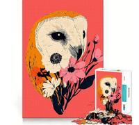 Owl And Flowers Jigsaw Puzzles for Adults1000 Pieces Strengthen Memory Home Pastime Clean Edge Elegant Gift (38x52cm)