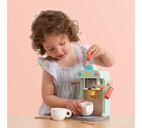 Owl & Fox Wooden Coffee Machine - FSC Certified Wood, Montessori Pretend Play for Little Baristas