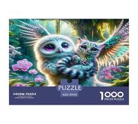 Owl And Kitten 1000 Pieces Jigsaws for Adults Art Colorful DIY Craft Beautiful Home Decoration Uncover The Puzzle 70x50cm/1000pcs