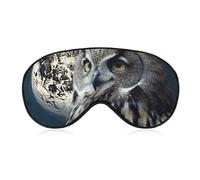 Owl and Moon Blackout Sleep Eye Mask, Ventilated Fabric, Adjustable Wearing Style, Zero Pressure Sleeping Mask Soft Skin Friendly Eyeshade for Women Men