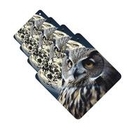 Owl And Moon Car Air Fresheners 4 Pcs Square Hanging Car Air Freshener Fragrance Scented Cards Auto Mirror Pendant Aromatherapy Tablets For Car Home Office Closet Bathroom