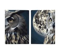Owl And Moon Passport Holder for Women Men PU Leather Passport Travel Wallet with Multiple Pockets
