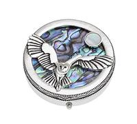 Owl and Moon Paua Shell and Mother of Pearl Pill/Trinket Box