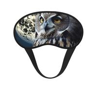 Owl and Moon Sleep Mask for Side Sleepers: Blackout Eye Masks for Sleeping - Soft Breathable Soft Eye Shade Cover for Travel - Adjustable Night Blindfold for Men Women Gifts