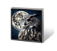 Owl And Moon Square Lapel Pins Backpack Pin Cute Brooch Decoration Brooches for Women Men Fashion Button Badges for Hat Backpacks Purses Jackets Shirt Suit