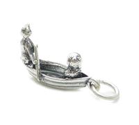 Owl and the Pussy cat in a boat sterling silver charm .925 x 1 Nursery