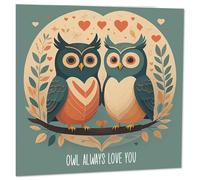 Owl Anniversary Card - Owl Always Love You - boyfriend Girlfriend Wife Husband
