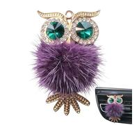 Owl Aromatherapy Ornament - Car-Mounted Diamond-Encrusted Design, Real Plush Vent Fragrance Clip, Decorative Clip | Stylish Scent Accessory For Car Air Conditioning Creating Fresh Cabin Atmosphere