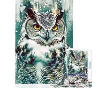 Owl Art Jigsaw Puzzles 1000 Piece for Adults Enhance Focus for Better Performance Quiet Soothing Playtime Fun (50x75cm)