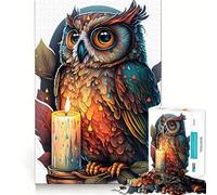 Owl Art Luminous Wisdom Jigsaw Puzzles for Adults 1000 Piece Mind Puzzle Slow Enjoy Image Assembly Perfect Present (38x26cm)