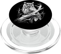 Owl Artwork Animal Lovers Animal Print Portrait Drawing PopSockets PopGrip for MagSafe