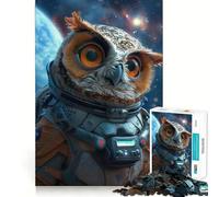 Owl Astronaut Adventurer 1000 Piece Jigsaw Puzzles for Adults Jigsaw Enhance Memory Gentle Leisure Firm Cut (50x75cm)
