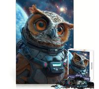 Owl Astronaut Adventurer 1000 Piece Jigsaw Puzzles for Teenagers Jigsaw Memory Lift Light Relax Image Assembly (38x26cm)