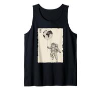 Owl Astronaut Japanese Art Earth as Balloon Tank Top