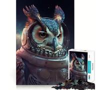 Owl Astronaut Jigsaw 1000 Pieces for Adults Cognitive Toy Bonding Time Pattern Assembly Santa Wish Item (38x26cm)