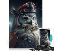 Owl Astronaut Jigsaw 1000 Pieces for Adults Cognitive Toy Bonding Time Pattern Assembly Santa Wish Item (38x26cm)
