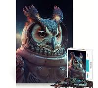 Owl Astronaut Jigsaw Puzzles1000 Pieces Mind Skill Toy Soothing Play Precision Cut Art Collection Piece (50x75cm)