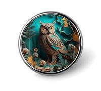 Owl Badges Pin, Personalized Exquisite Round Badge, 1 Inch Button Pins for Women And Men, Decorative Metal Round Brooch for Clothing, Backpacks, And Hats