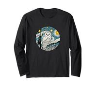 Owl - Barn Bird Watching - Van Gogh Starry Night Style Long Sleeve T-Shirt