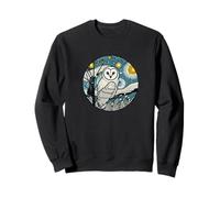 Owl - Barn Bird Watching - Van Gogh Starry Night Style Sweatshirt