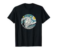 Owl - Barn Bird Watching - Van Gogh Starry Night Style T-Shirt