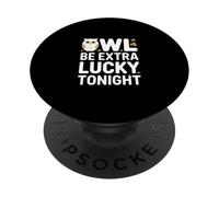 Owl Be Extra Lucky Tonight Irish Shamrock PopSockets Adhesive PopGrip
