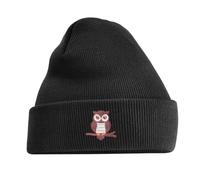Owl Beanie - Cozy Knit Hat for Adults & Kids with Owl Design - Unisex Winter Cap for Nature & Animal Lovers (UK, Age, One Size, Adults, Navy)