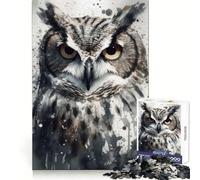 Owl Beauty Watercolor Hard Jigsaw Puzzle for Adults 1000 Pieces Solid Logic Toy Simple Fun Precision Cut (38x52cm)