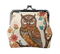 Owl Beliefs Full Double-Sided Printed Pattern Women's and Girls' Fashionable Leather Kiss Lock Coin Purse Card Bag
