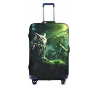 Owl Beliefs Luggage Cover Elastic Washable Stretch Suitcase Protector Scratch Resistant Travel Cover White/Opulent Garden, Large, White/Opulent Garden, L