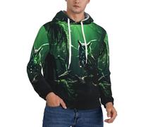 Owl Beliefs Men'S Fleece Hooded Lightweight Casual Pullover Drawstring Hoodie Pocket Unisex Adult, Black, L