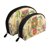 Owl Beliefs Portable Shell Cosmetic Bag Set - Travel Makeup Organiser with Zipper & Inner Compartments