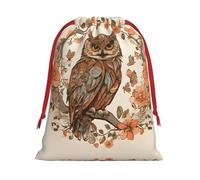 Owl Beliefs Print Drawstring Gift Bag With Pull Cord Closure For Gifting And Storage