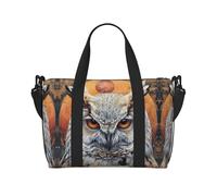 Owl Beliefs print Gym Bag for Women,Carry on Weekender Overnight Duffle Bag,Personal Item Tote Bag, Black, One Size