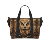 Owl Beliefs print Gym Bag for Women,Carry on Weekender Overnight Duffle Bag,Personal Item Tote Bag, Black, One Size