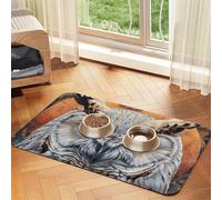 Owl Beliefs print PU Leather Feeding Mat for Dogs Cats Pet Food Mat Absorbent Non-Slip Rubber Bottom