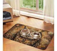 Owl Beliefs print PU Leather Feeding Mat for Dogs Cats Pet Food Mat Absorbent Non-Slip Rubber Bottom