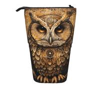 Owl Beliefs Print Telescopic Pencil Case Adjustable Office Travel Organization Storage Supplies Bag