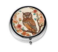 Owl Beliefs Round Pill Box with 3 Compartments Compact Pocket Pill Organizer