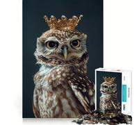 Owl Bird Cute King Jigsaw Puzzles for Adults1000 Pieces Strengthen Memory Home Pastime Clean Edge Elegant Gift (50x75cm)