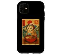 Owl Bird Gaming Ramen Japanese Ukiyo-e Great Wave Retro Art Case for iPhone 11