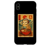 Owl Bird Gaming Ramen Japanese Ukiyo-e Great Wave Retro Art Case for iPhone XS Max