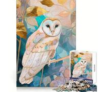 Owl Bird Gold Decor Hard Jigsaw Puzzle for Adults 1000 Pieces Boost Memory Soothing Play Premium Cut Perfect Present (50x75cm)