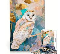 Owl Bird Gold Decor Jigsaw Puzzles for Adults1000 Pieces Mind Puzzle Cozy Relax Image Assembly (38x52cm)
