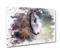 Owl Bird No.1 V3 Canvas Print | Gallery Wrapped 30mm Frame Wall Art | 30x20 inches | Ready to Hang | Modern Animals Picture | Living Room Bedroom Lounge Office