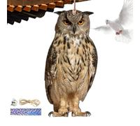 Owl Bird Scarer 30.5x14.4cm Hanging Bell Scarer PP 2D Flat Decoy Reflective Bird For Garden Orchard Farm Vineyard Cherry Tree Balcony Outdoor