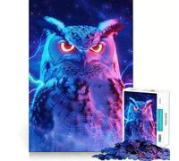 Owl Bird Space Animal 1000 Pieces Jigsaw Puzzles for Adults Smart Toy Home Activity Accurate Cut Wall Art Decor (38x26cm)